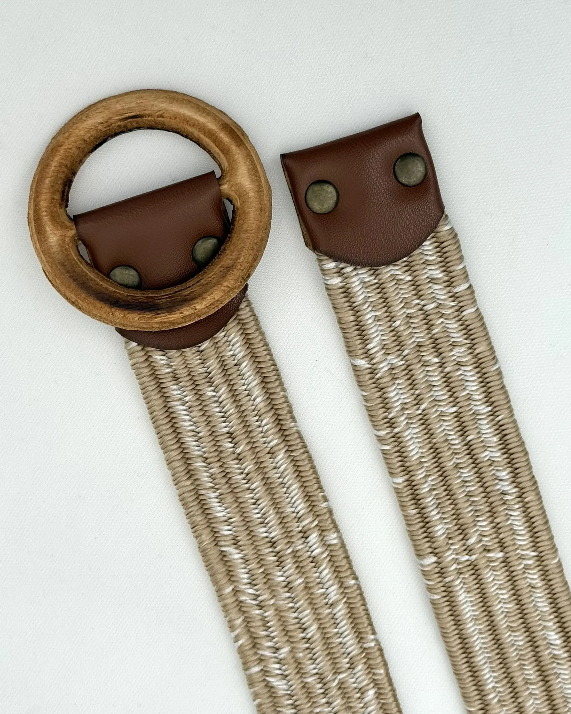 کمربند زنانه کشی سگک چوبی